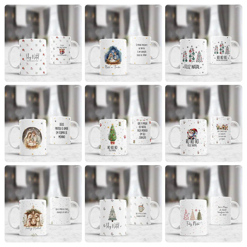 15 Artes para Caneca e Xicara Natal Minimalista Arquivo Editável   1