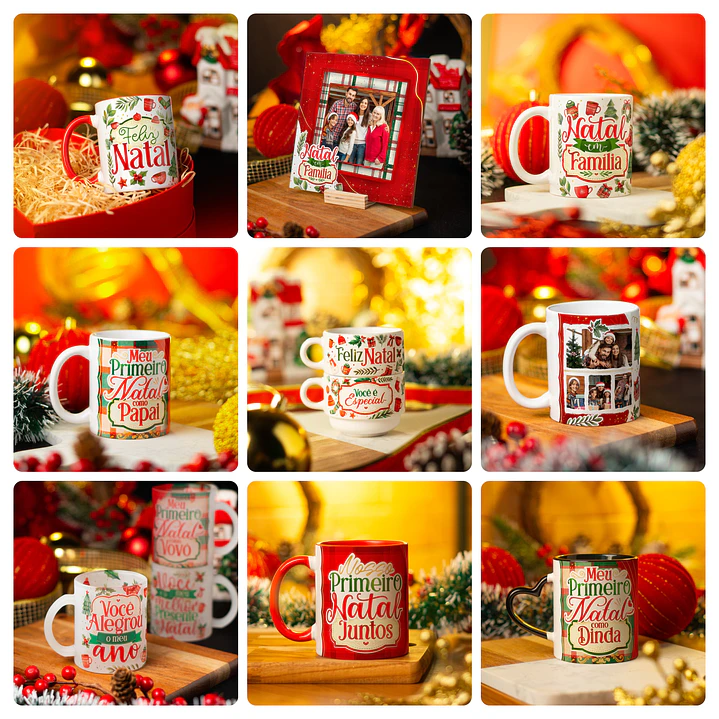 39 Artes para Caneca e Azulejo Natal Papai Noel Arquivo em Png  2