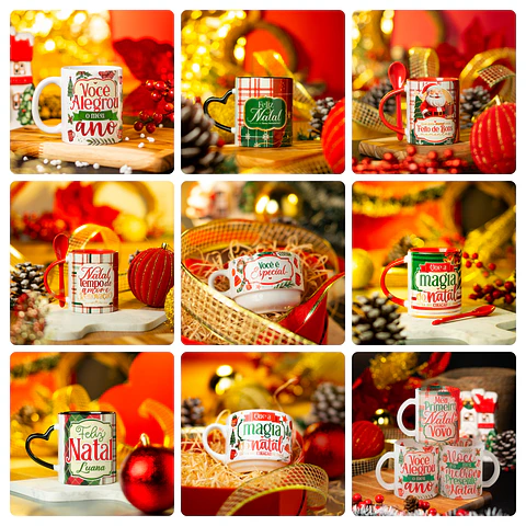 39 Artes para Caneca e Azulejo Natal Papai Noel Arquivo em Png 