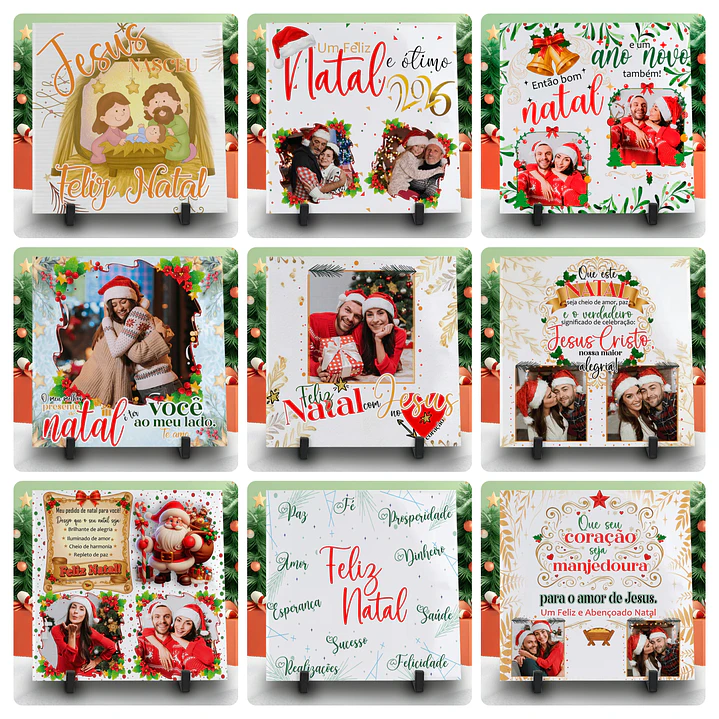 48 Artes para Body, Camisa e Azulejo Natal Familia Papai Noel Editável 2