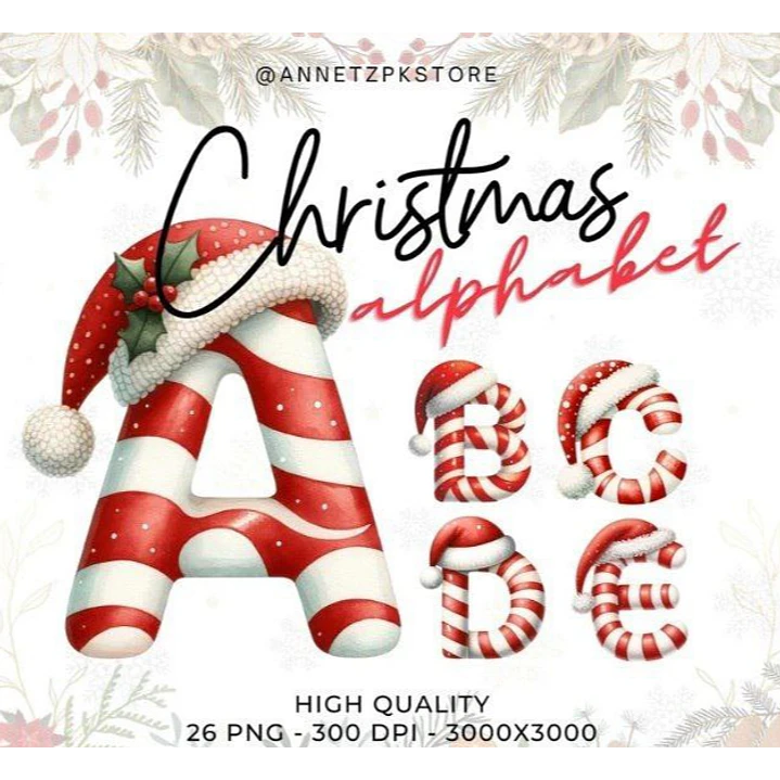 Kit Digital  Grinch + Alfabeto Natal em Png  6