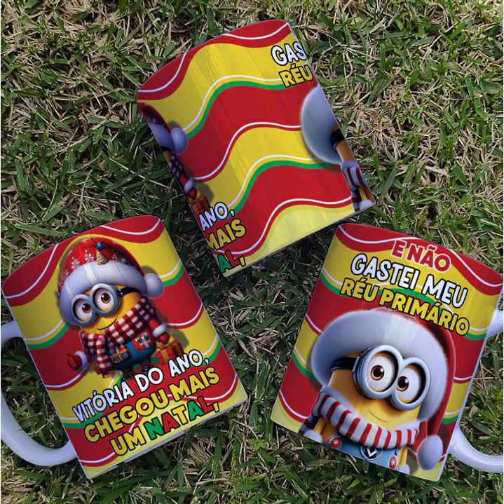 7 Artes para Caneca Minions Natal Arquivo Editável  6
