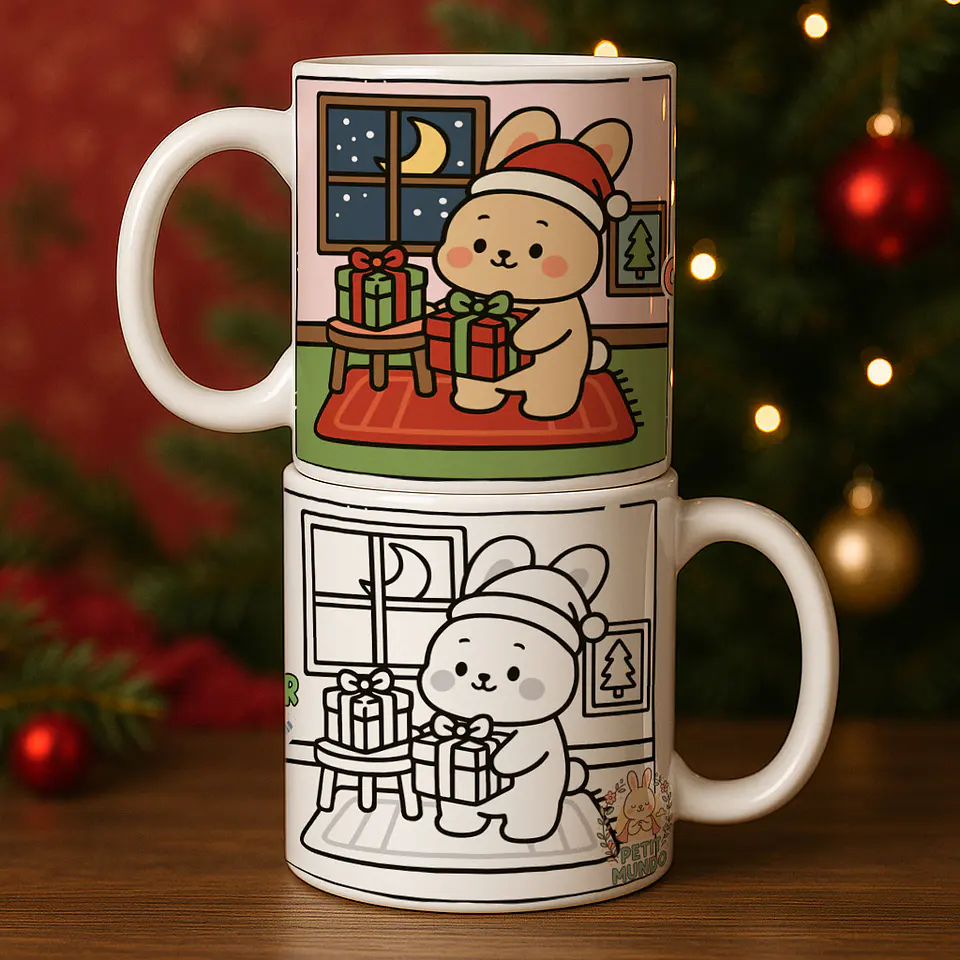 7 Artes para Caneca Natal Para Colorir Arquivo Editável  3