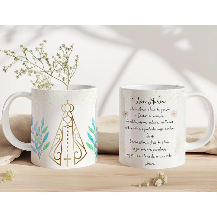 10 Artes para Caneca Nossa Senhora Minimalista Arquivo Editável  4