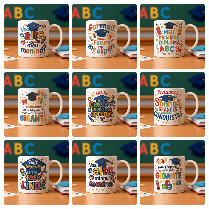 26 Artes para Caneca Formatura ABC Arquivo Editável  3