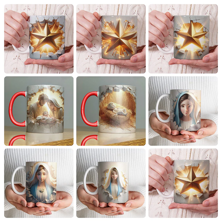 27  Artes para Caneca 3d Natal Em Jesus Arquivo em Jpg  2