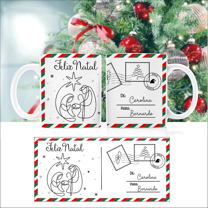 30 Artes para Caneca Natal em Linhas Arquivo em Png  3