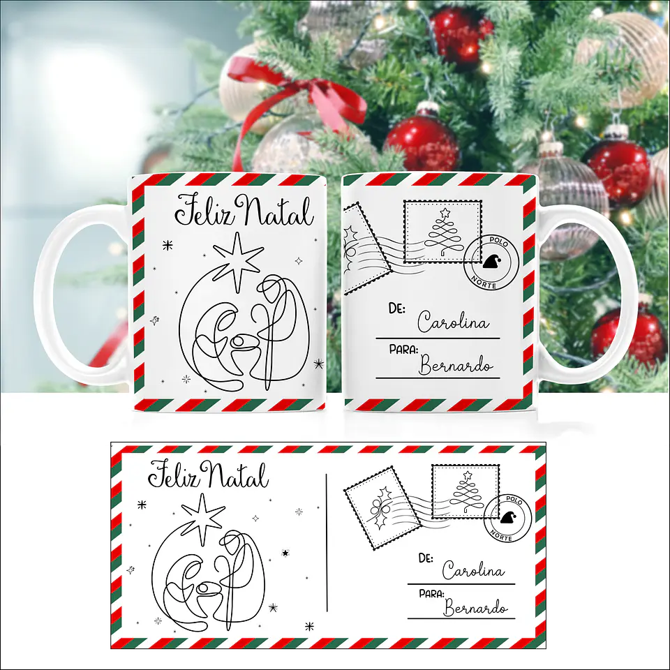 30 Artes para Caneca Natal em Linhas Arquivo em Png  3