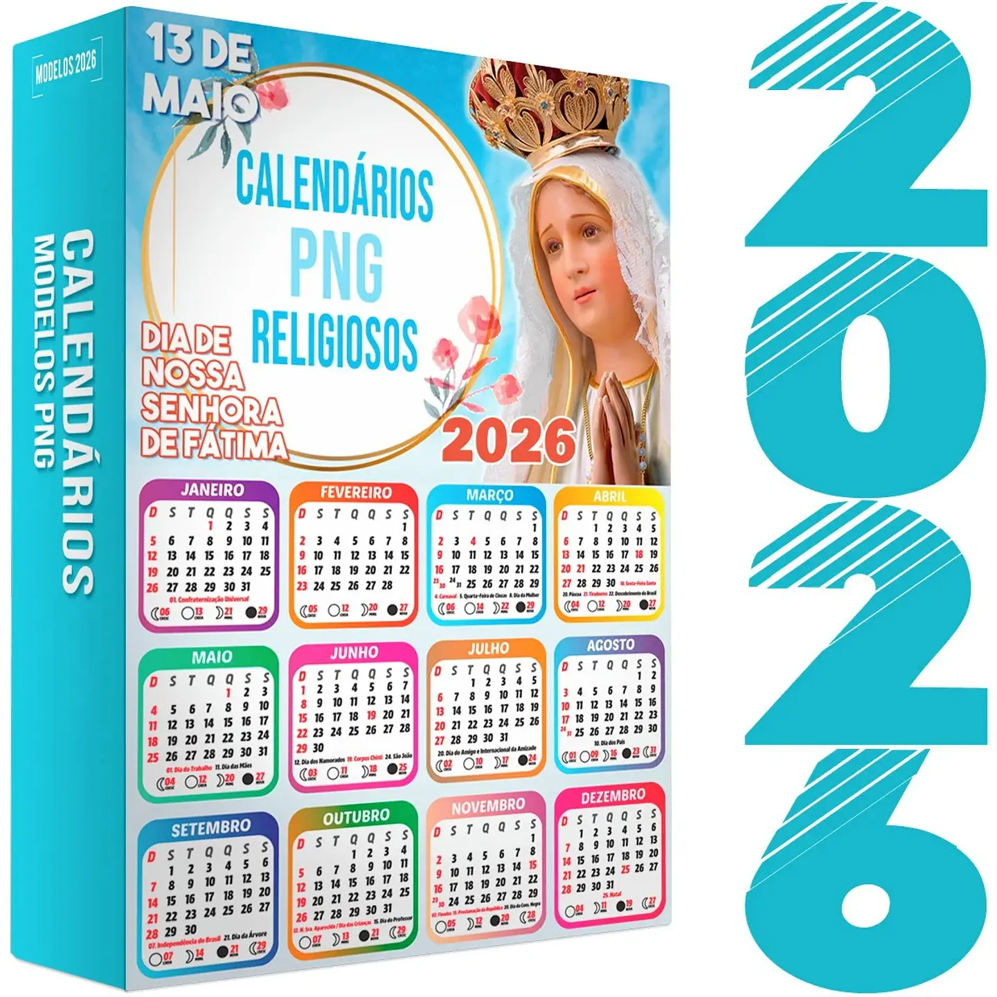 35 Artes para Calendários Religiosos em Png  1