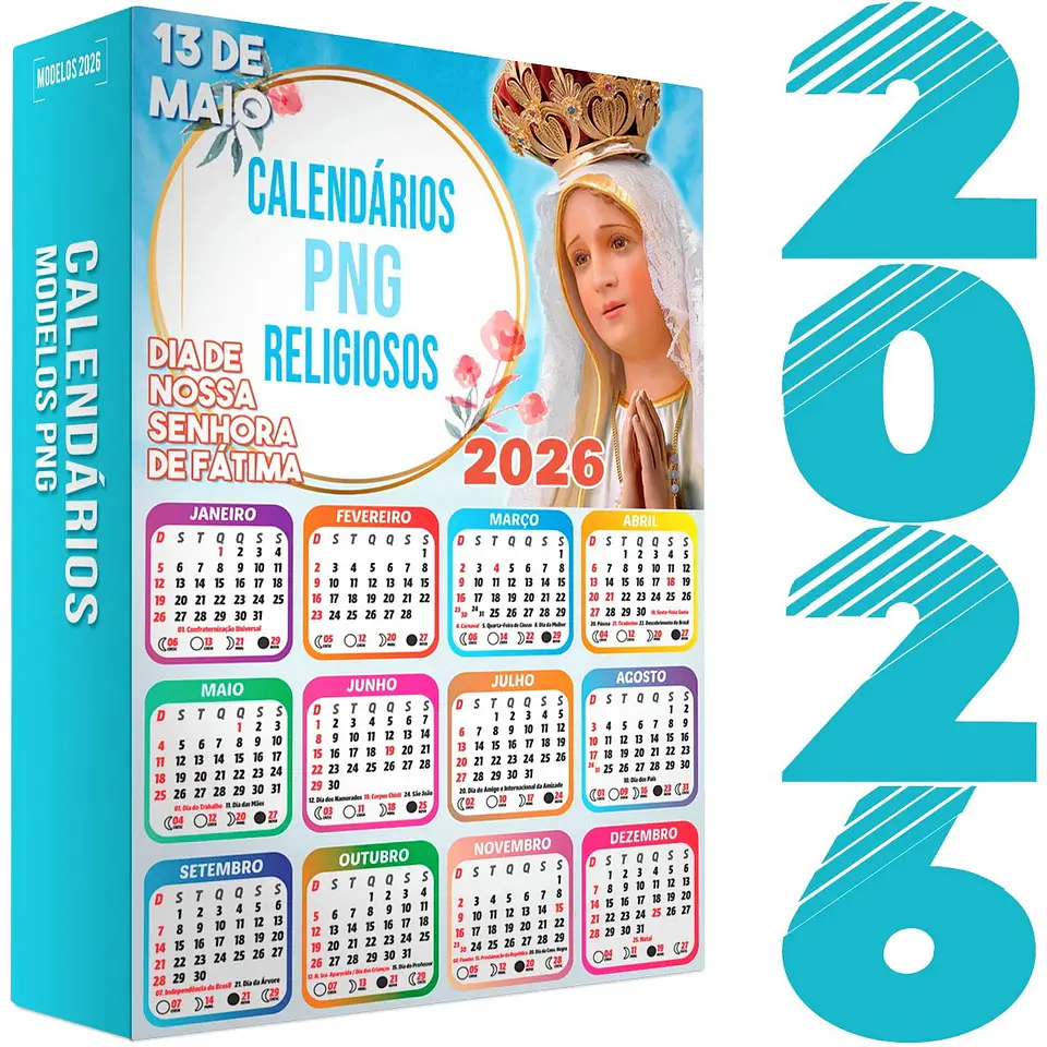 35 Artes para Calendários Religiosos em Png  1