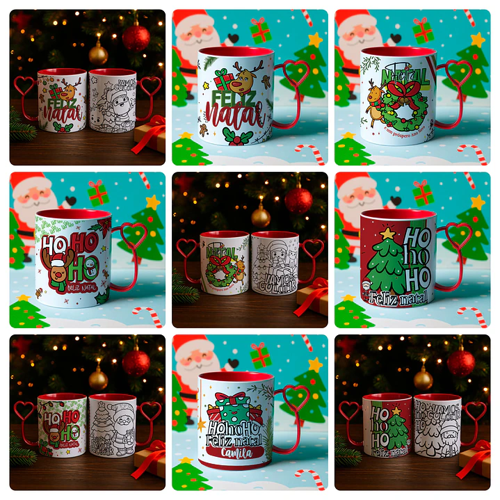 74 Artes para Caneca, Squeze, Azulejo e Outros Natal Arquivo Editável  5