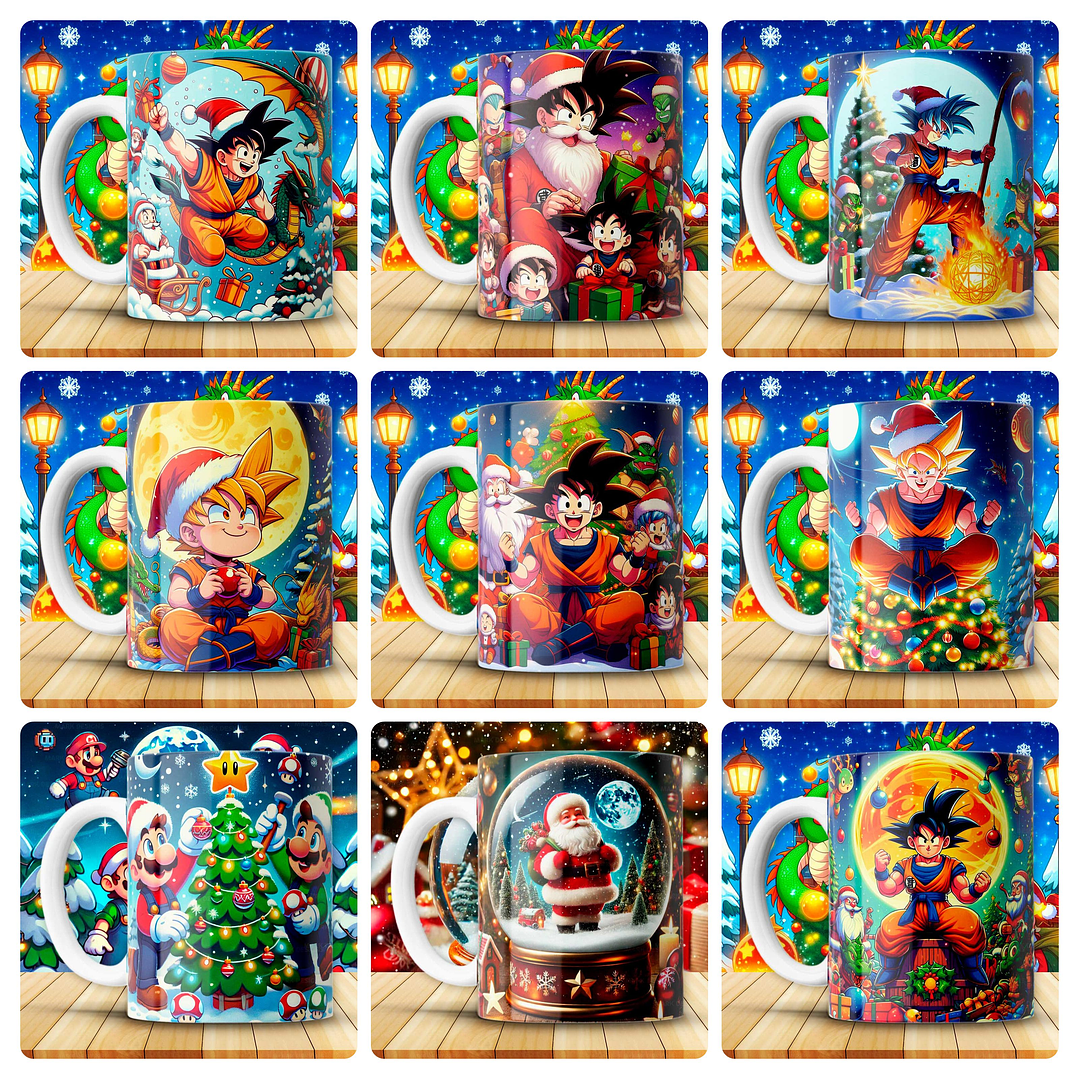 180 Artes para Caneca Personagens e Outros Natal 3D Arquivo em Png 3