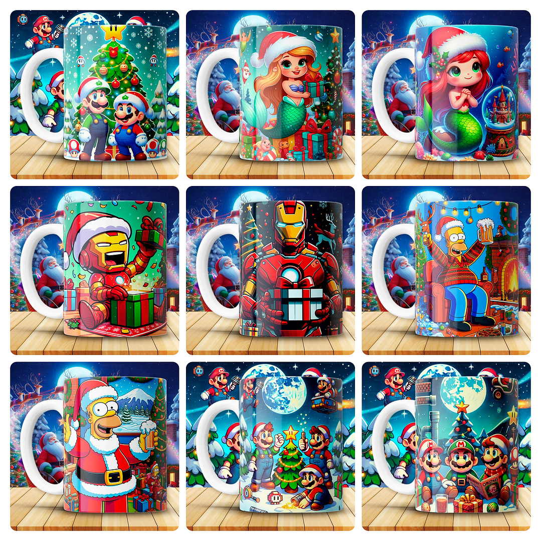 180 Artes para Caneca Personagens e Outros Natal 3D Arquivo em Png 7