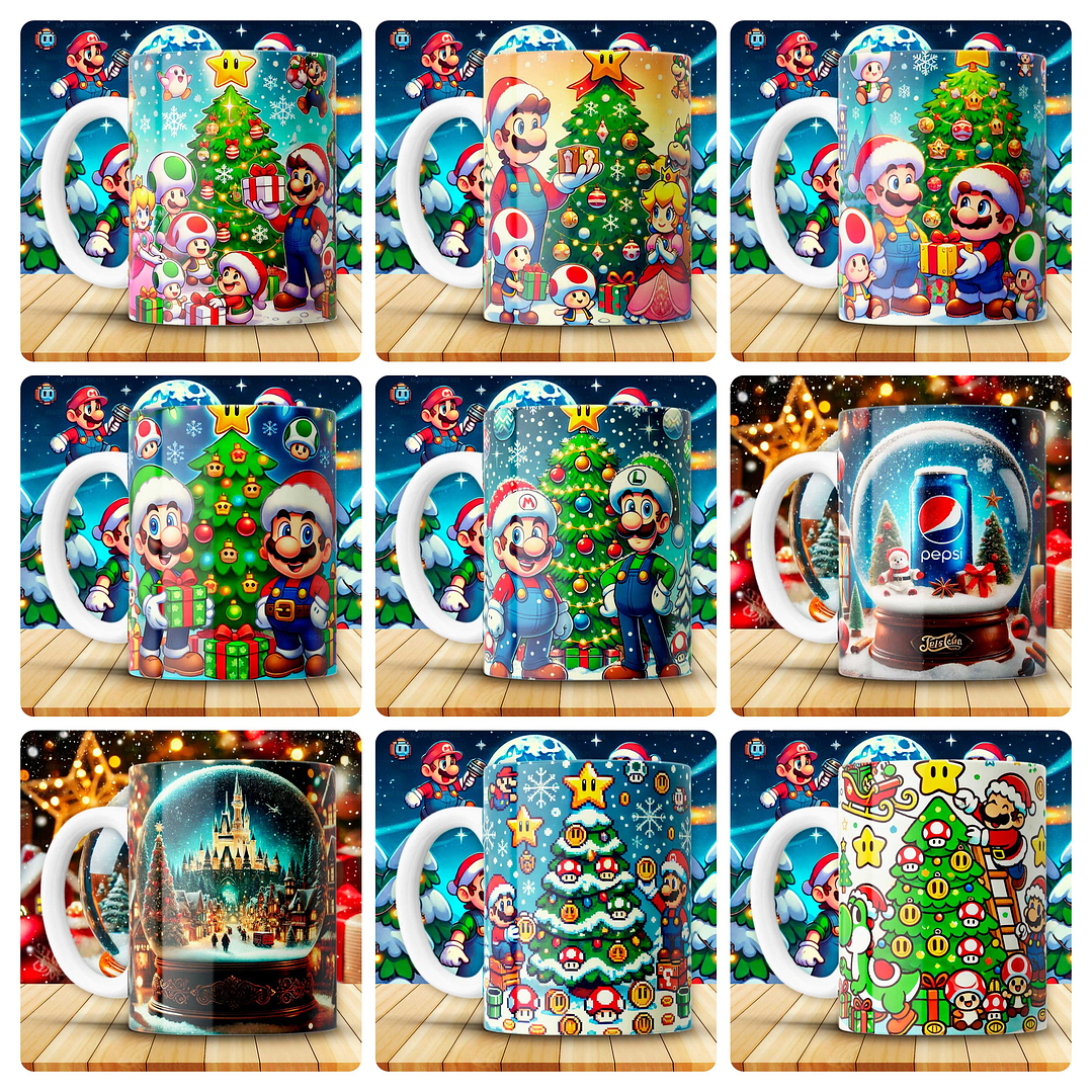 180 Artes para Caneca Personagens e Outros Natal 3D Arquivo em Png 19