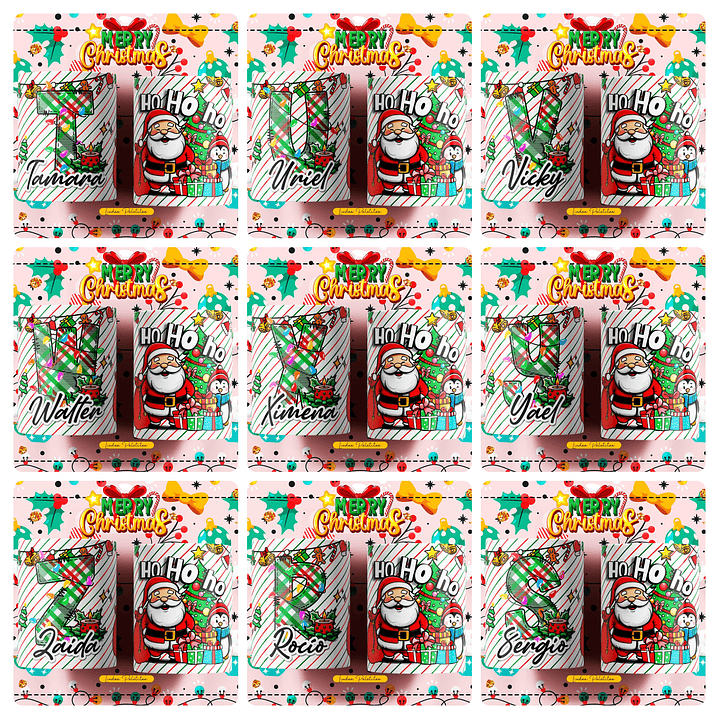 26 Artes para Caneca Alfabeto Papai Noel Arquivo Editável  3