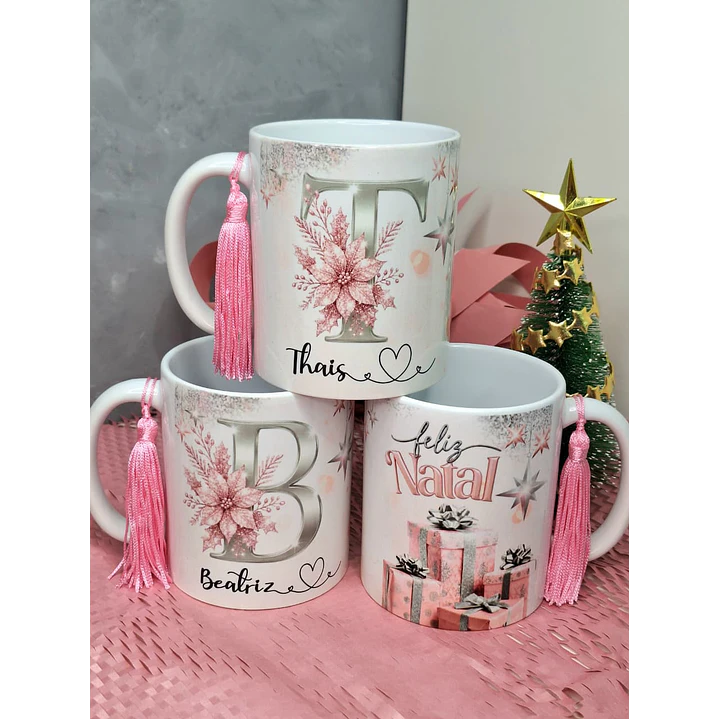 52 Artes para Caneca Alfabeto Dourado e Prata Natalino Arquivo em Png  2