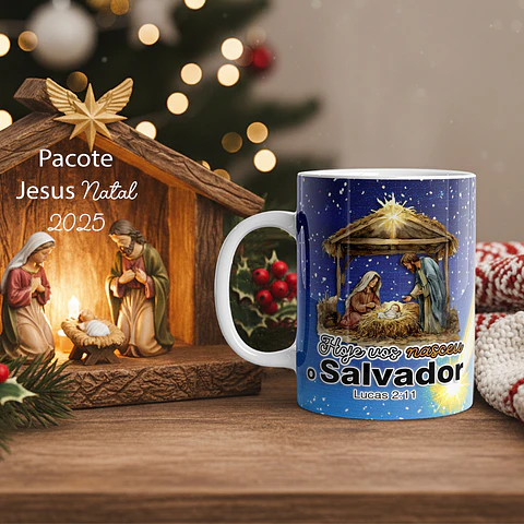 2 Artes para Caneca Natal Jesus Arquivo em Jpg