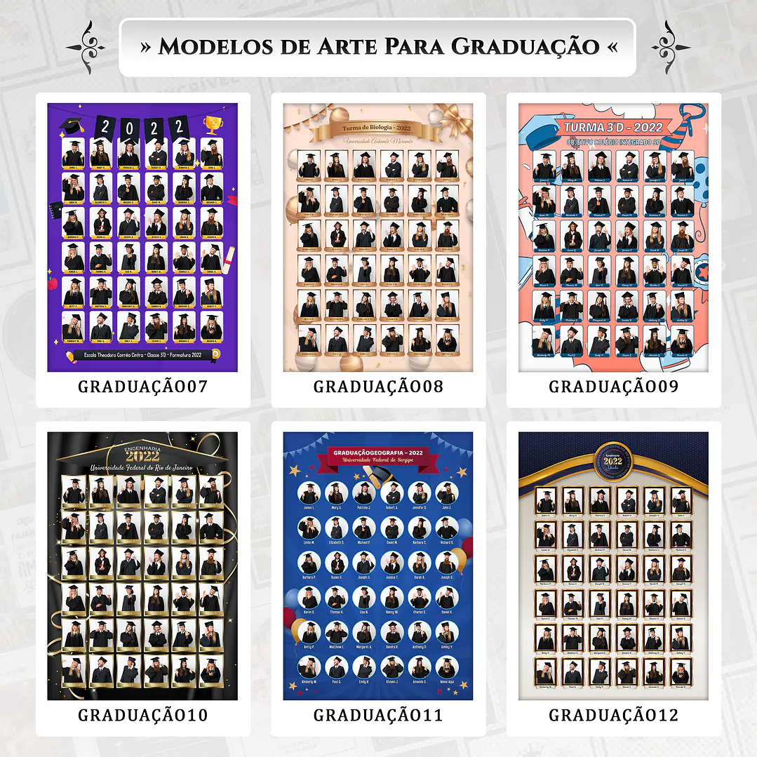 12 Artes para Quadro formatura Graduação Arquivo Editável  2