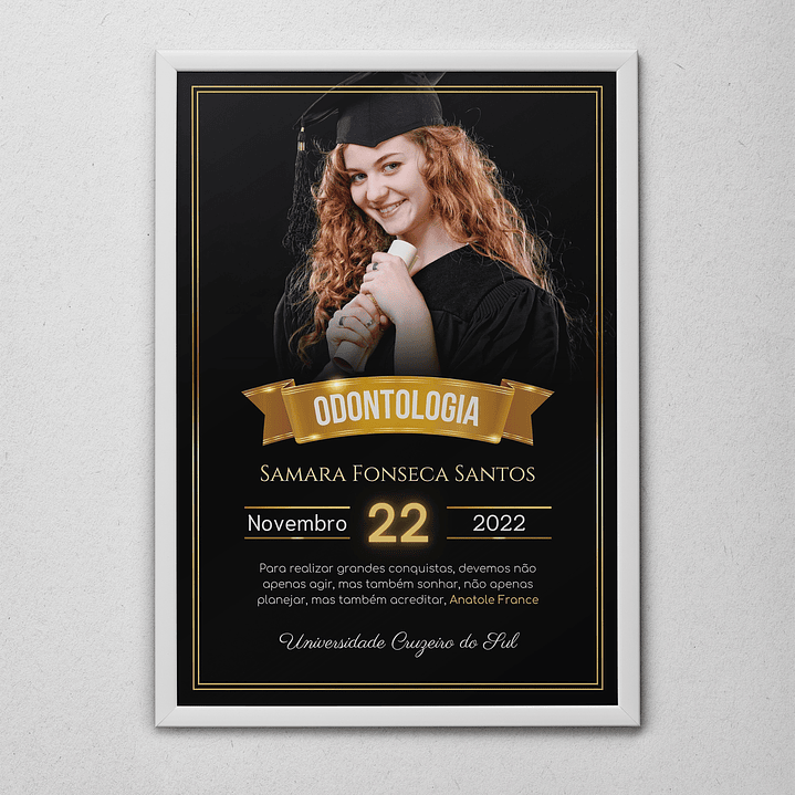 12 Artes para Quadro formatura Graduação Arquivo Editável  13