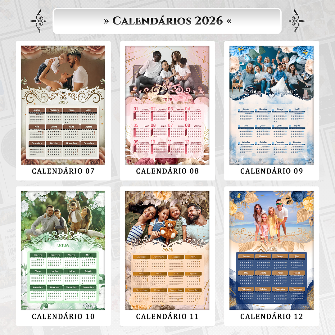 30 Artes para Calendário 2026 Arquivo Editável 3