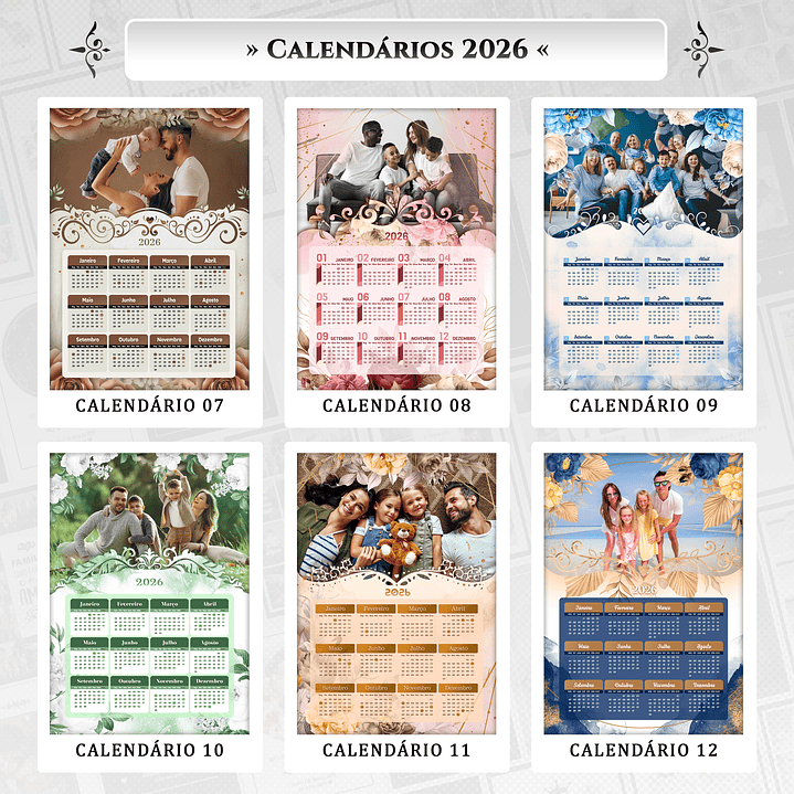 30 Artes para Calendário 2026 Arquivo Editável 3