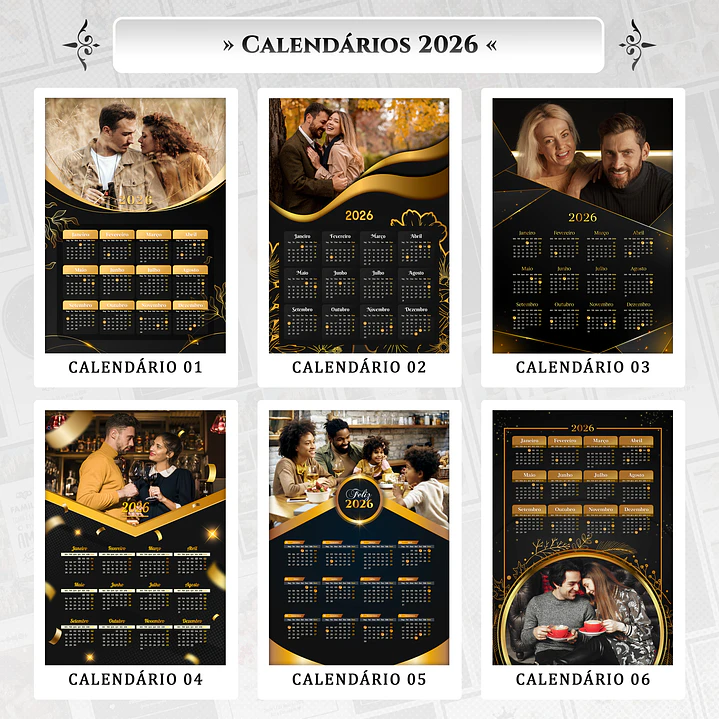 30 Artes para Calendário 2026 Arquivo Editável 4