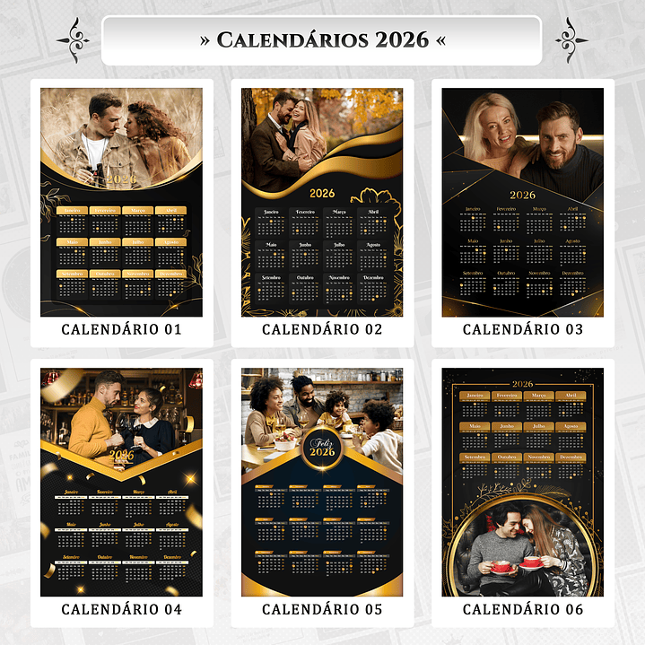 30 Artes para Calendário 2026 Arquivo Editável 4