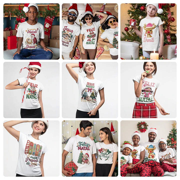 47 Artes para Camisa T-Shirts Natalino Natal Arquivo em Png 2