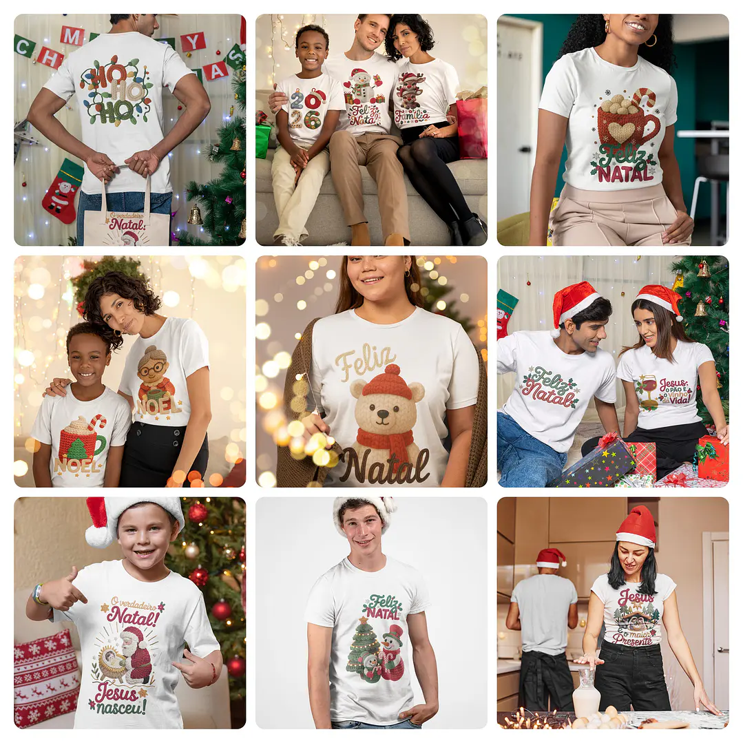 47 Artes para Camisa T-Shirts Natalino Natal Arquivo em Png 3