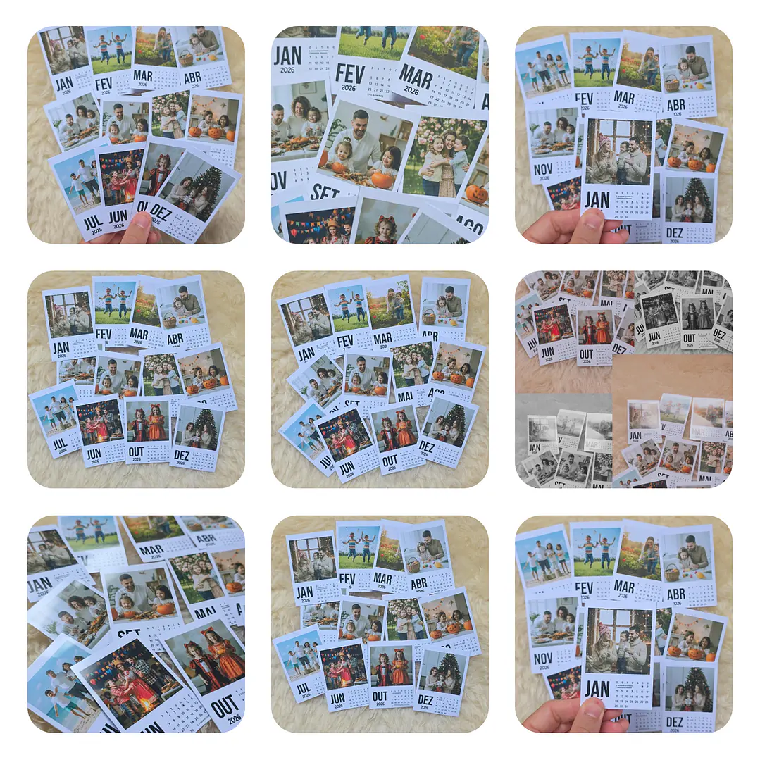Calendário Polaroid 2026 Editavel Canva Arquivos Pdf Png 2