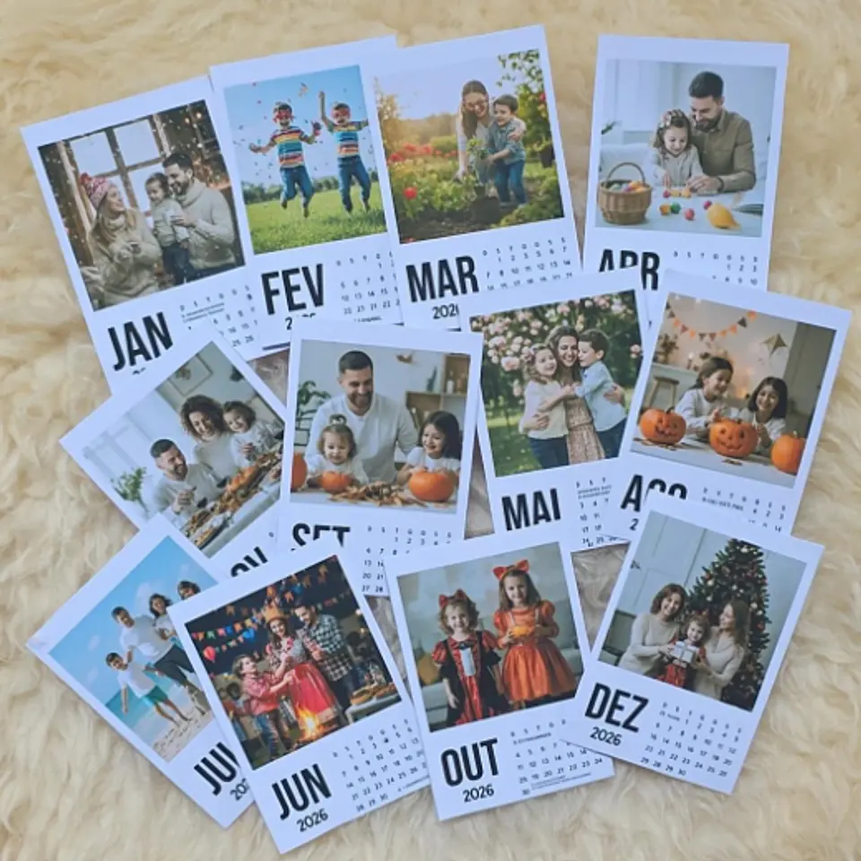 Calendário Polaroid 2026 Editavel Canva Arquivos Pdf Png 8