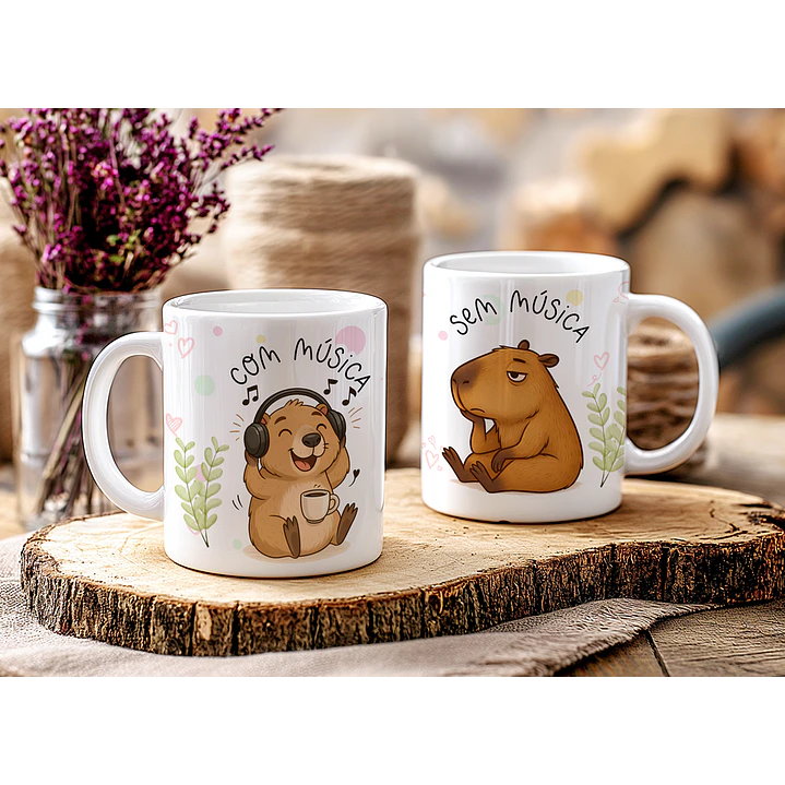 7 Artes para Caneca Capivara Ironica Arquivo Editável  2