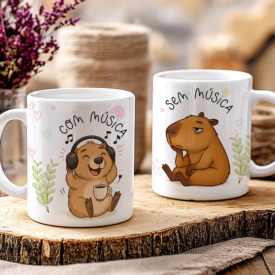 7 Artes para Caneca Capivara Ironica Arquivo Editável  2