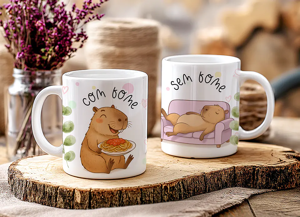 7 Artes para Caneca Capivara Ironica Arquivo Editável  6