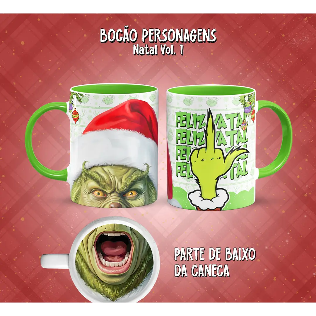 11 Artes para Caneca Bocão Natal Vol. 1 Arquivo em Png  1