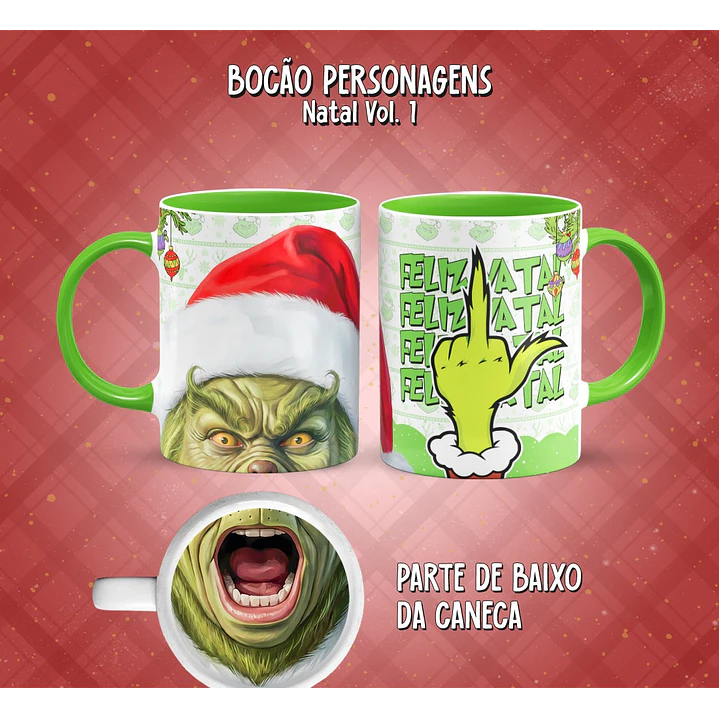 11 Artes para Caneca Bocão Natal Vol. 1 Arquivo em Png  1