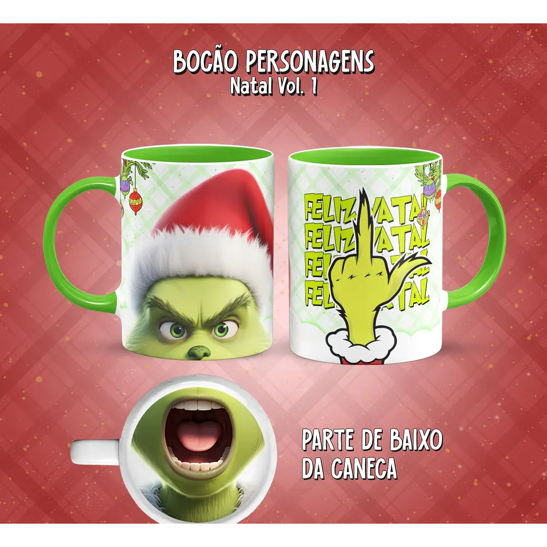 11 Artes para Caneca Bocão Natal Vol. 1 Arquivo em Png  3