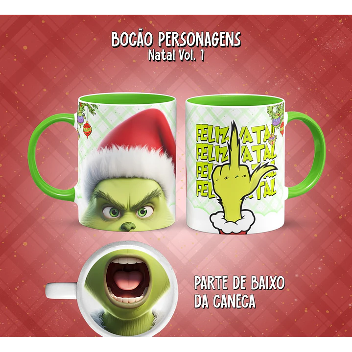11 Artes para Caneca Bocão Natal Vol. 1 Arquivo em Png  3