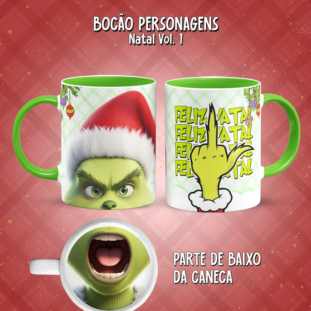 11 Artes para Caneca Bocão Natal Vol. 1 Arquivo em Png  3