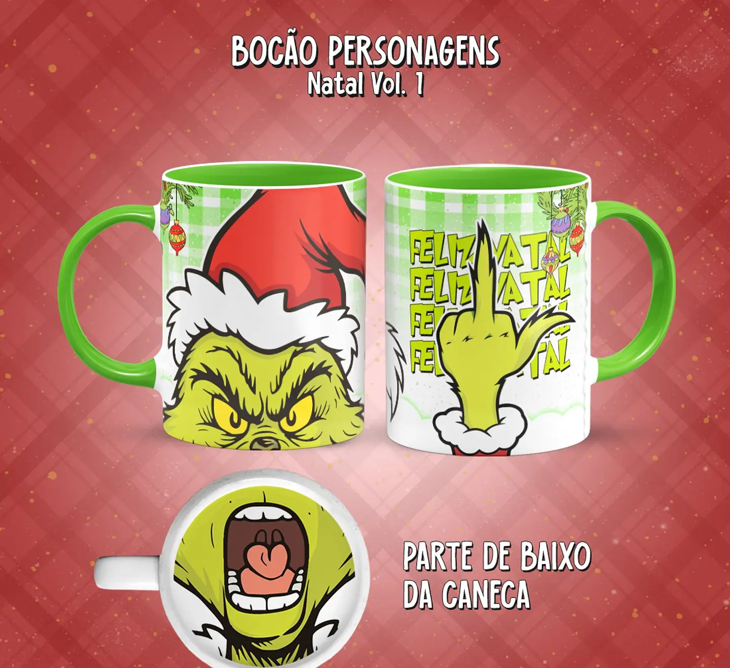 11 Artes para Caneca Bocão Natal Vol. 1 Arquivo em Png  5