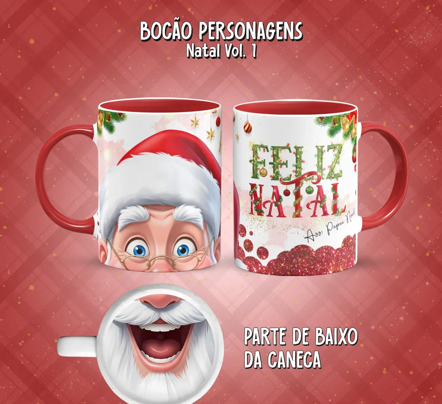 11 Artes para Caneca Bocão Natal Vol. 1 Arquivo em Png  7
