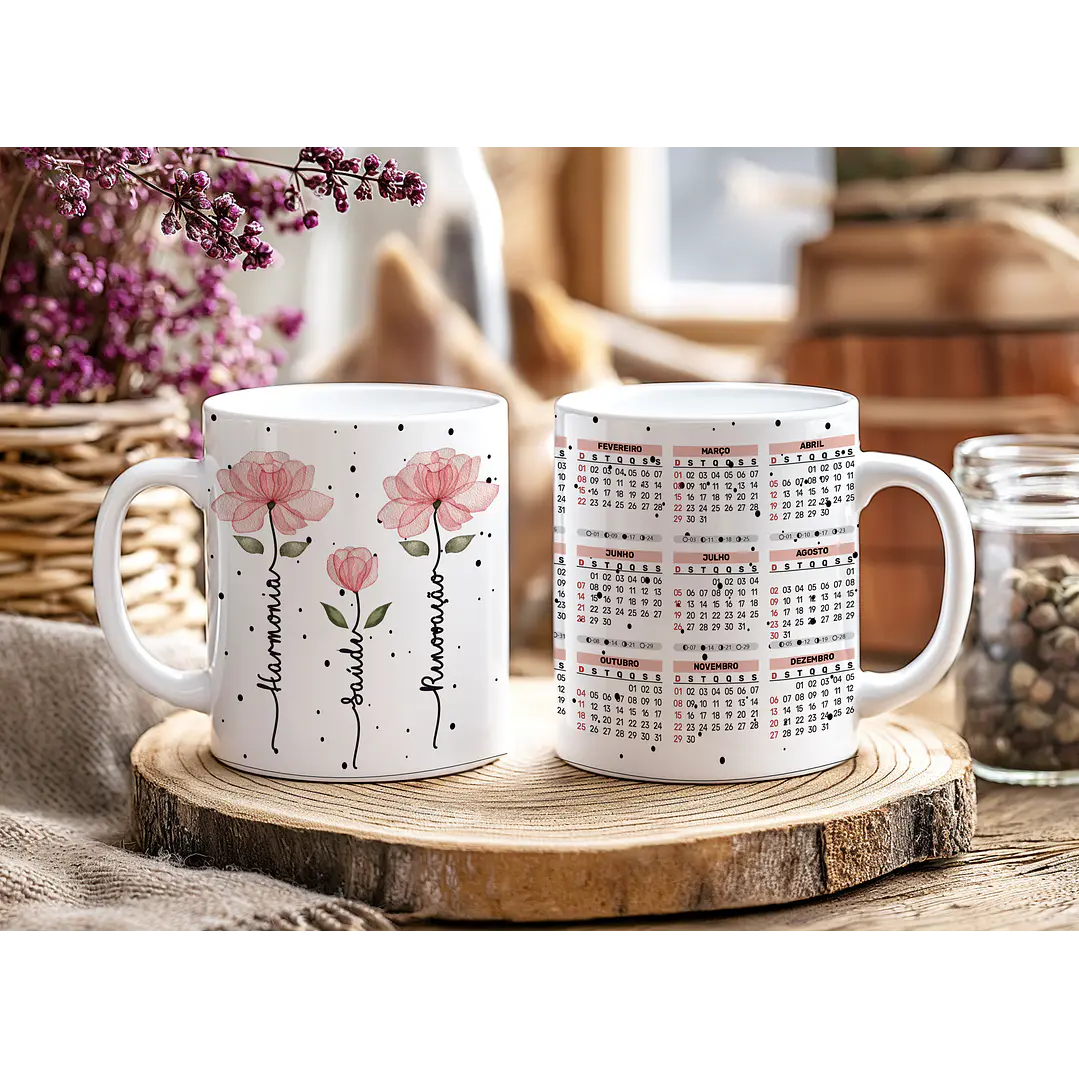 12 Artes para Caneca Calendário Ano Novo Minimalista 2026 Arquivo Editável  1