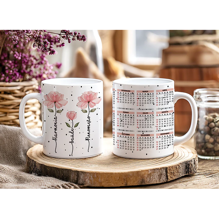 12 Artes para Caneca Calendário Ano Novo Minimalista 2026 Arquivo Editável  1