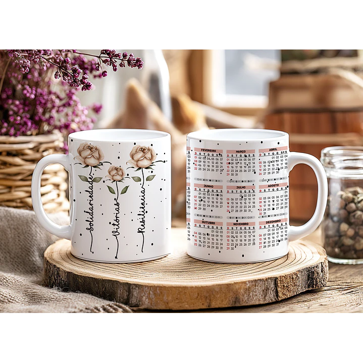 12 Artes para Caneca Calendário Ano Novo Minimalista 2026 Arquivo Editável  2