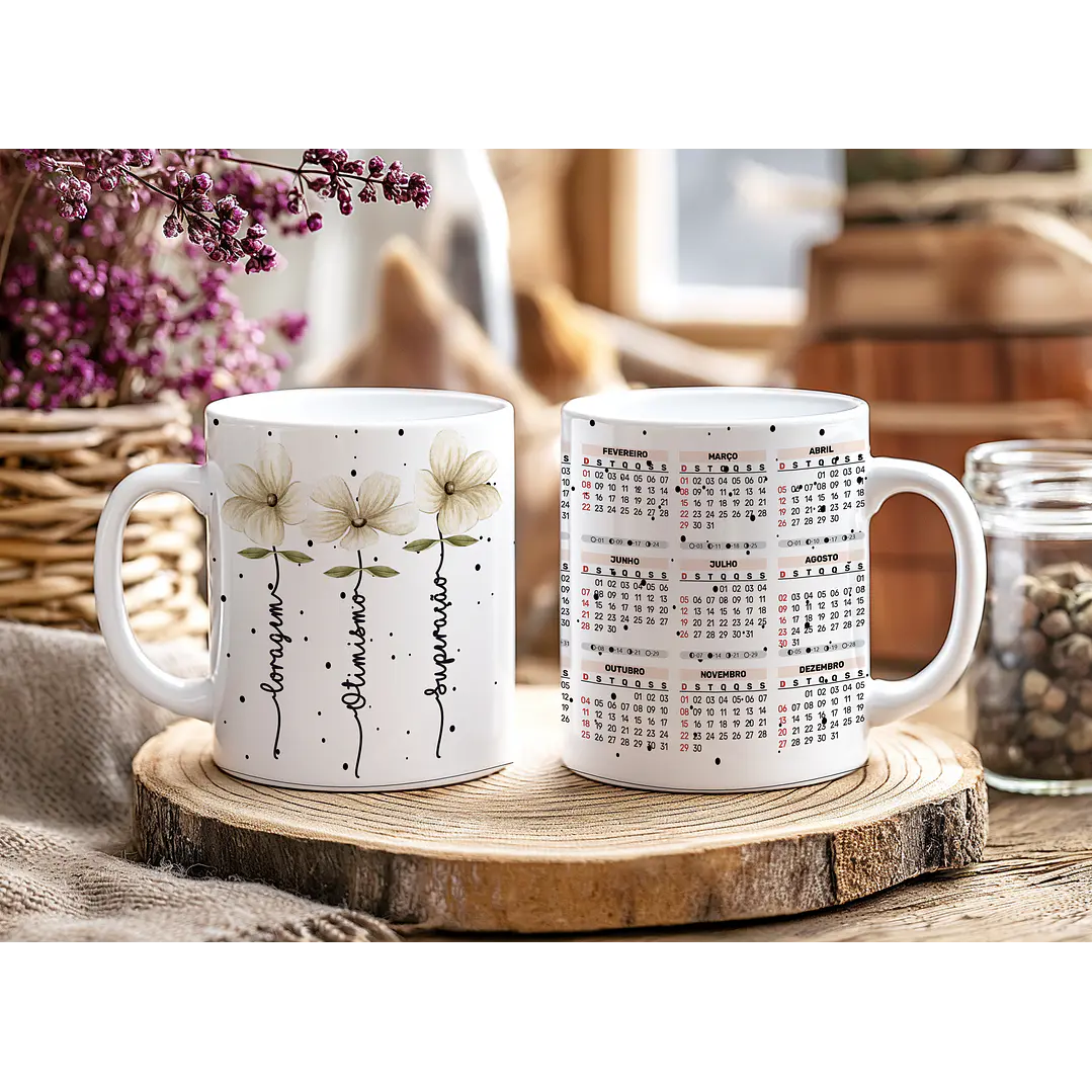 12 Artes para Caneca Calendário Ano Novo Minimalista 2026 Arquivo Editável  6