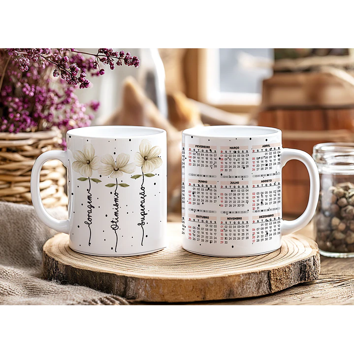 12 Artes para Caneca Calendário Ano Novo Minimalista 2026 Arquivo Editável  6
