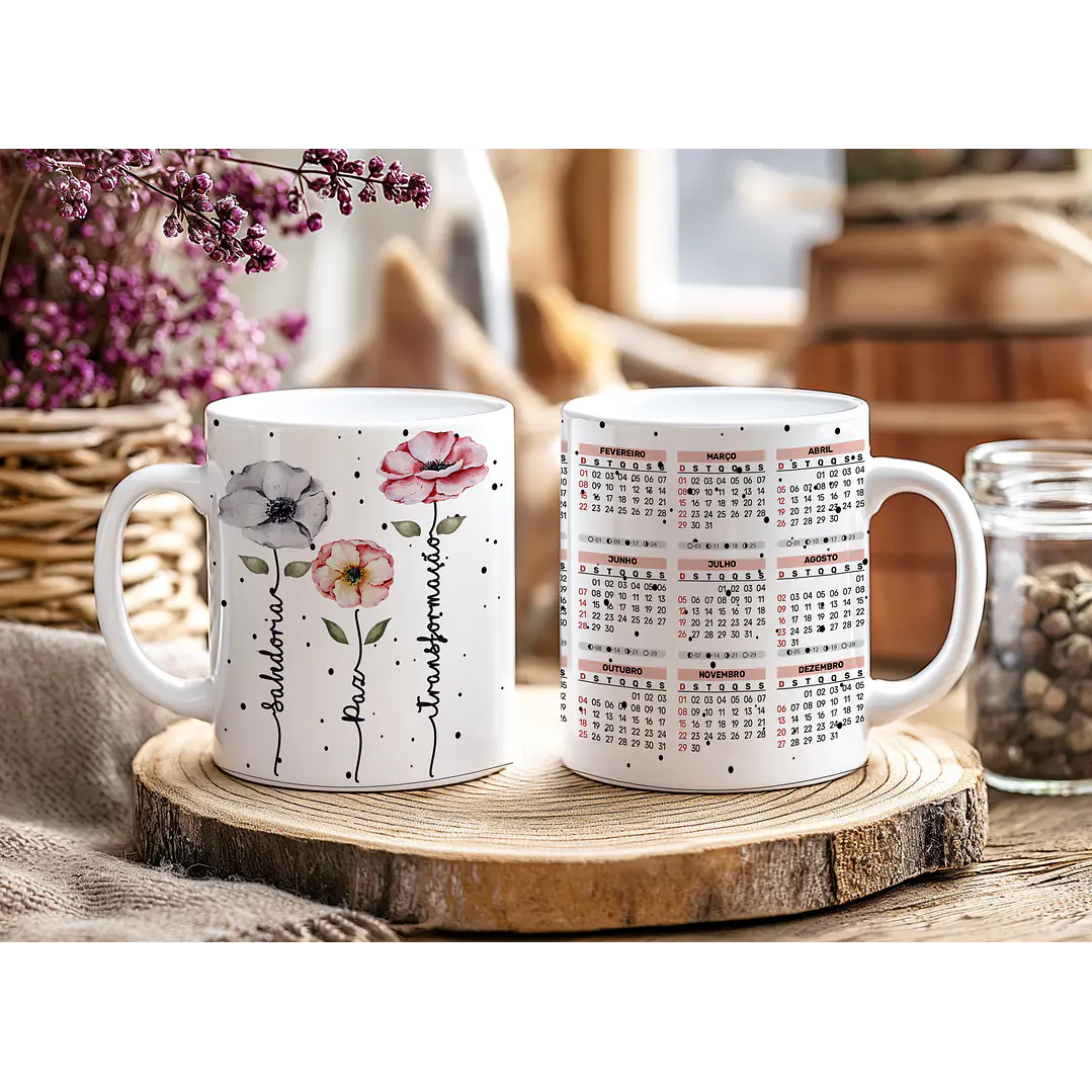 12 Artes para Caneca Calendário Ano Novo Minimalista 2026 Arquivo Editável  10