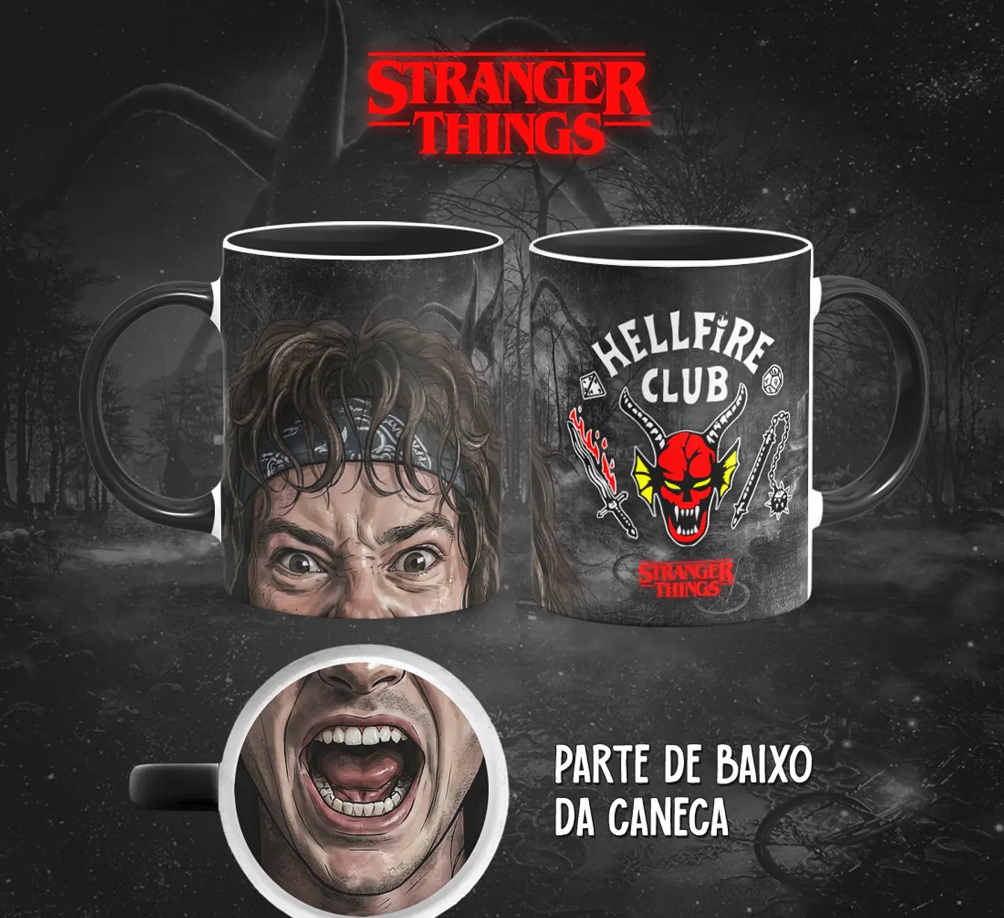 13 Artes para Caneca Bocão Stranger Things em Png 2