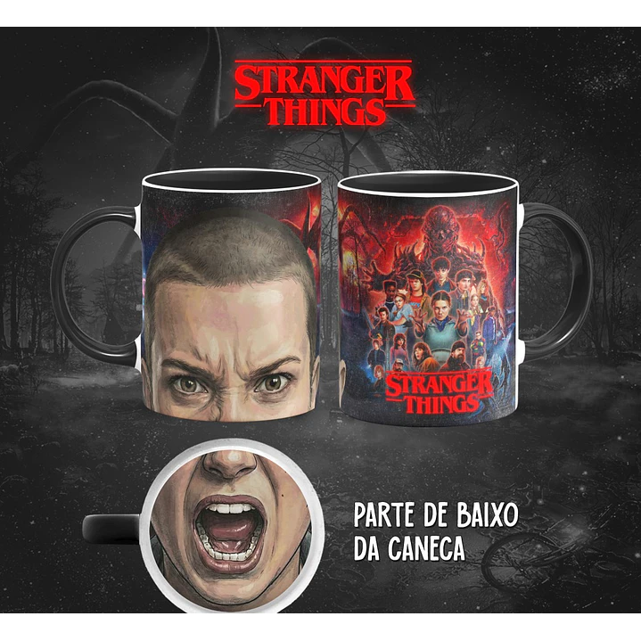 13 Artes para Caneca Bocão Stranger Things em Png 1
