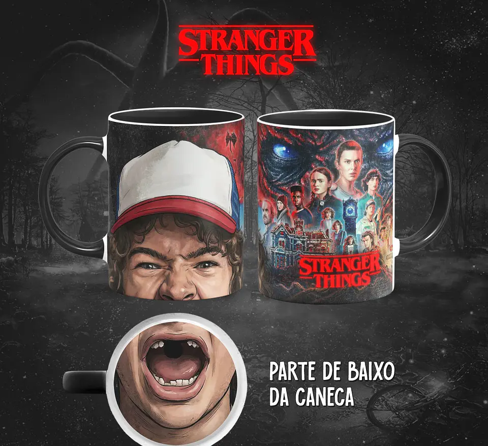 13 Artes para Caneca Bocão Stranger Things em Png 7
